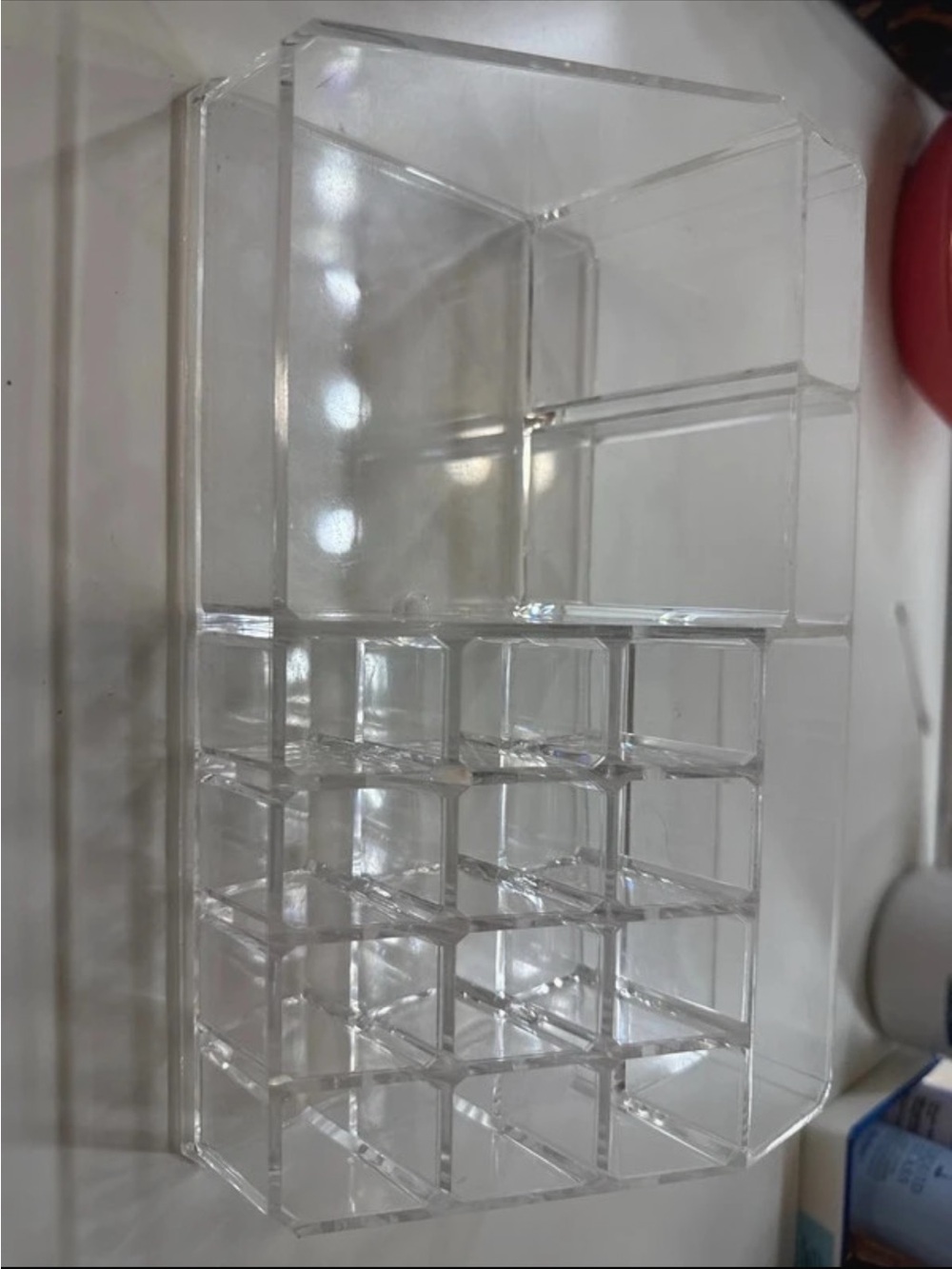 Clear Acrylic Desk Organizer with Multi-Compartment Storage